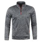 Quarter Zip Sweatshirt - Men's High Neck Pullover-Sweatshirts-Chaps London-Dark Grey-S-Chaps London