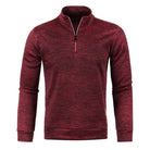 Quarter Zip Sweatshirt - Men's High Neck Pullover-Sweatshirts-Chaps London-Red-S-Chaps London