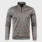 Quarter Zip Sweatshirt - Men's Long Sleeve Pullover-Fashion Men Sweater Pullover Fall-Chaps London-Coffee-S-Chaps London