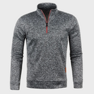 Quarter Zip Sweatshirt - Men's Long Sleeve Pullover-Fashion Men Sweater Pullover Fall-Chaps London-Dark Gray-S-Chaps London