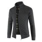 Quilted Cardigan - Men's Zip Up Knitted Jacket-Strickwaren-Chaps London-Black-S-Chaps London