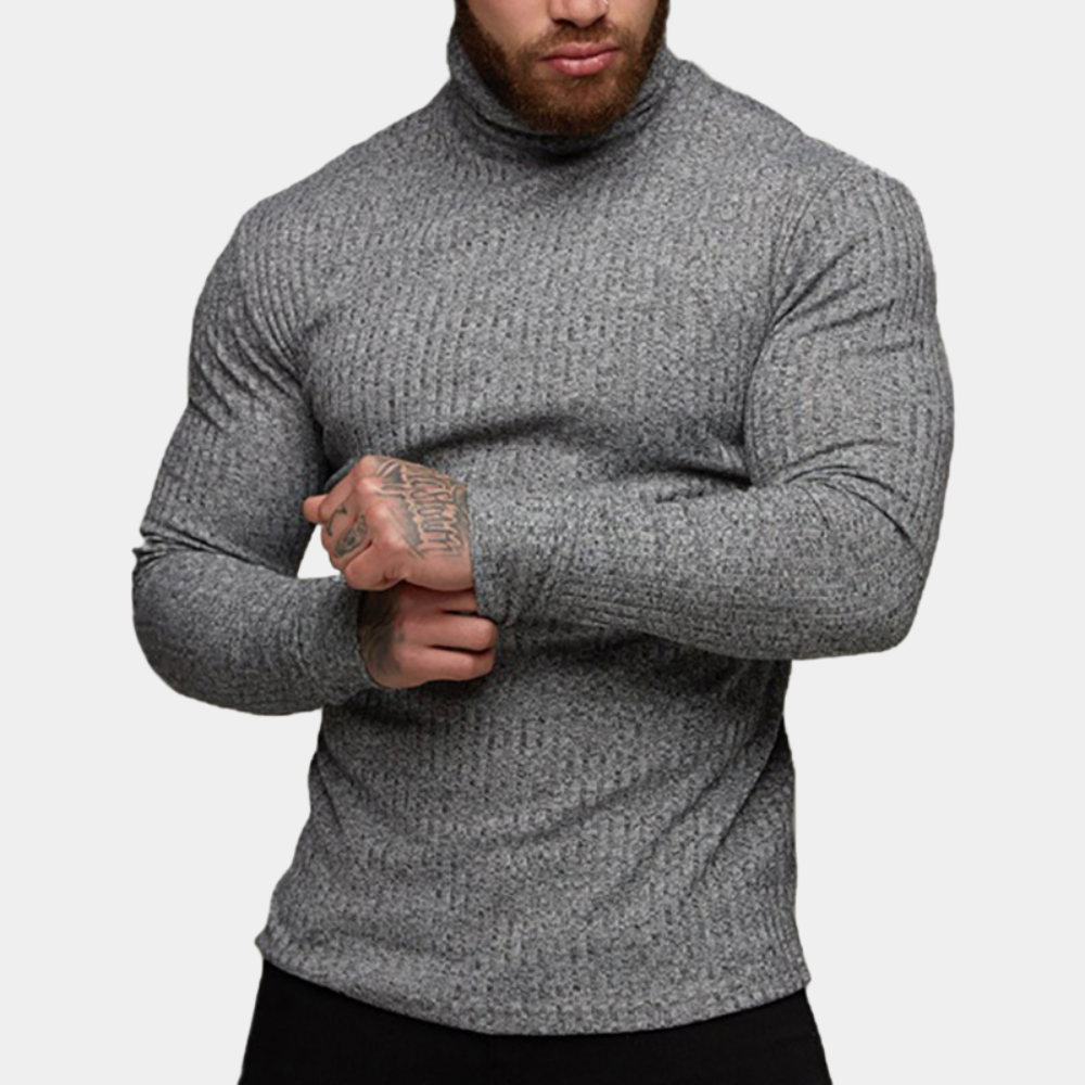 Roll Neck Jumper - Men's Slim Fit Long Sleeve Turtleneck Sweater-Chaps London-Chaps London