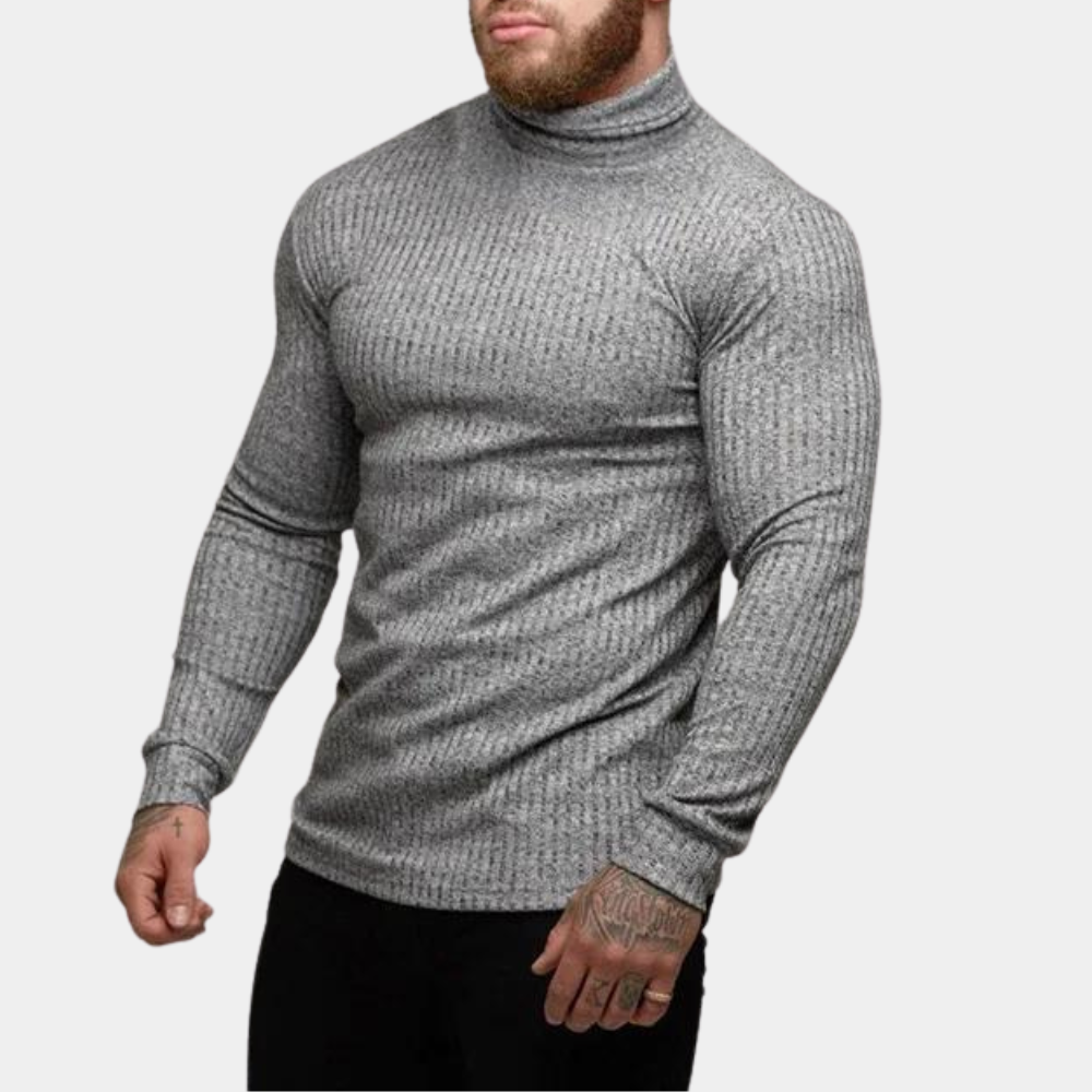 Roll Neck Jumper - Men's Slim Fit Long Sleeve Turtleneck Sweater-Chaps London-Chaps London