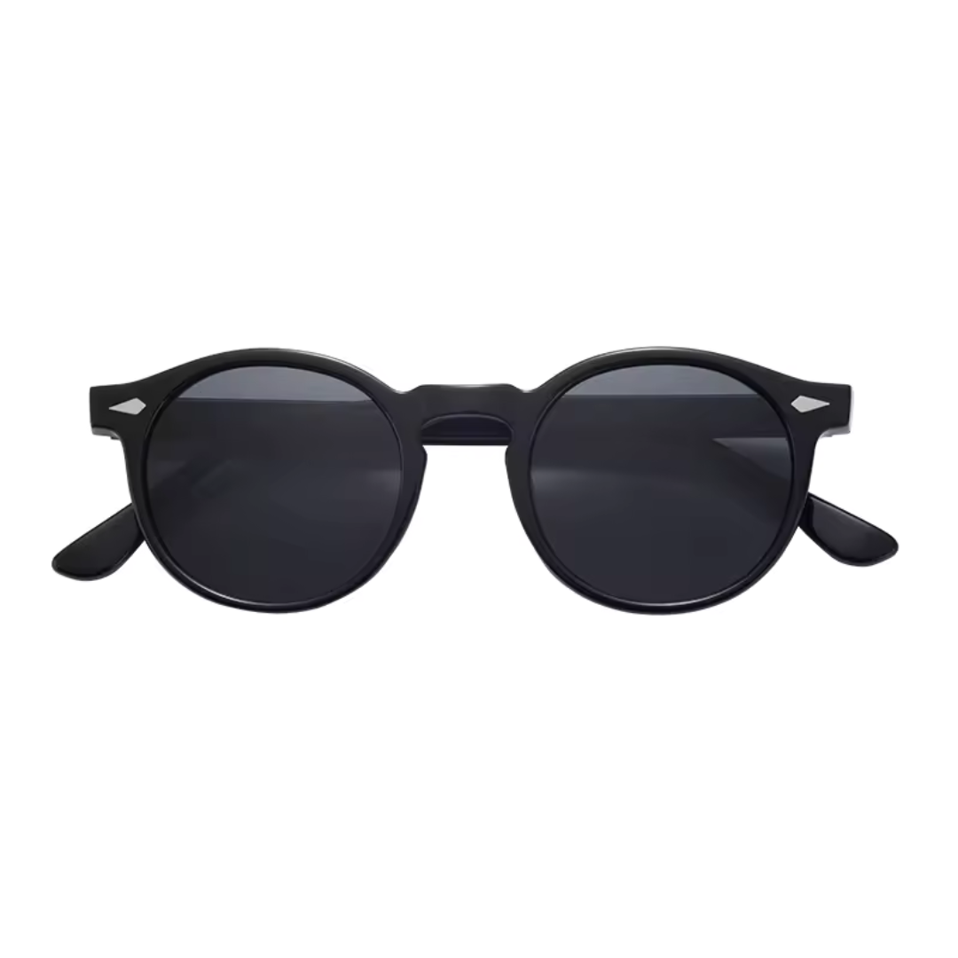Round Sunglasses - Men's Polarised UV Protection Shades-Zonnebril-Chaps London-Black-Chaps London