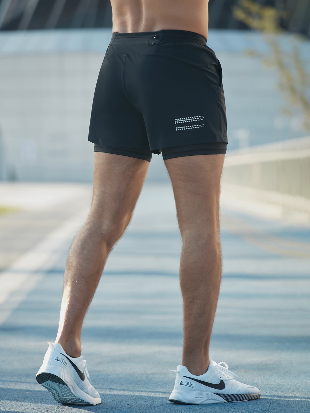 Running Shorts - 2-in-1 - Quick Dry - Gym Shorts - Men's Shorts-Sportbroek man-Chaps London-Black-XS-Chaps London