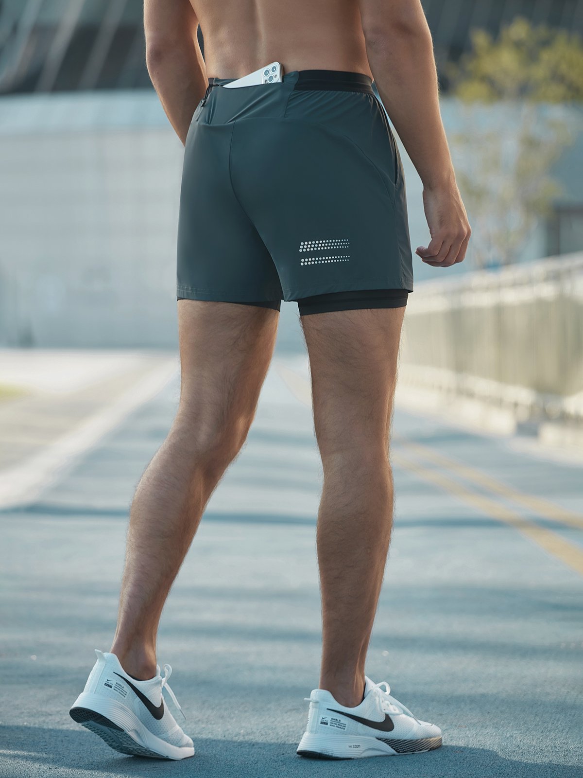 Running Shorts - 2-in-1 - Quick Dry - Gym Shorts - Men's Shorts-Sportbroek man-Chaps London-Stormy Sea-XS-Chaps London