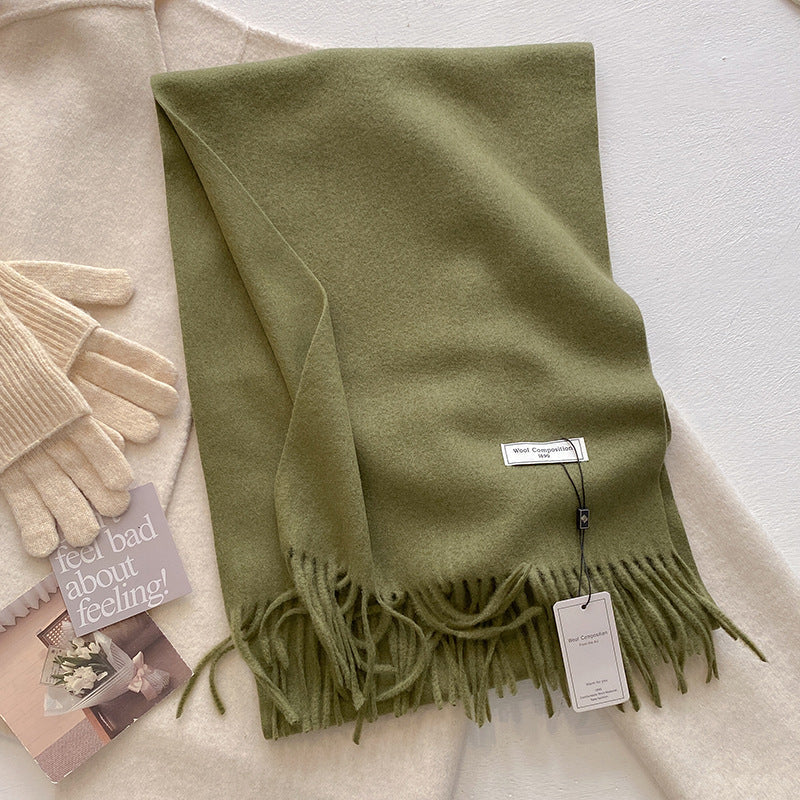 Scarf - Men's Tassel Shawl Winter Wrap-Scarf-Chaps London-Army Green-Chaps London