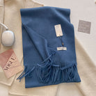 Scarf - Men's Tassel Shawl Winter Wrap-Scarf-Chaps London-Blue-Chaps London