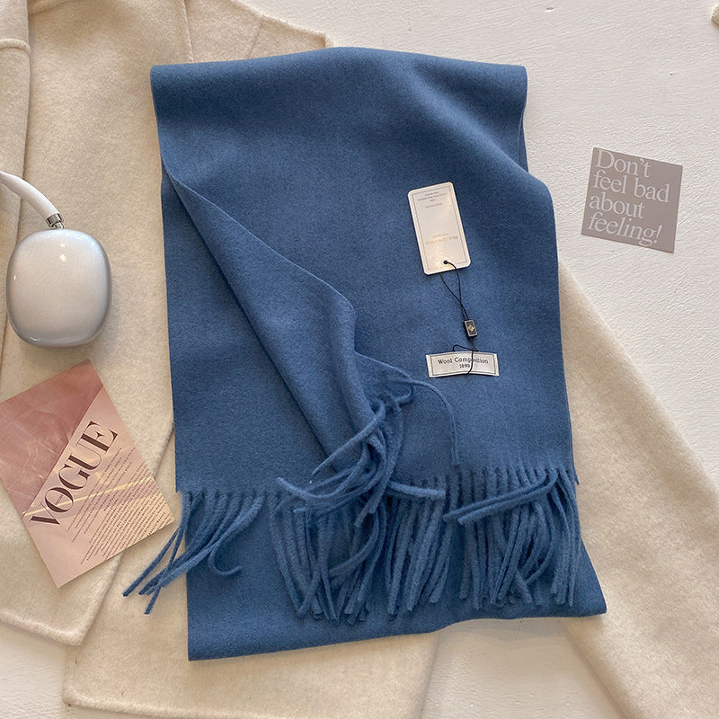 Scarf - Men's Tassel Shawl Winter Wrap-Scarf-Chaps London-Blue-Chaps London