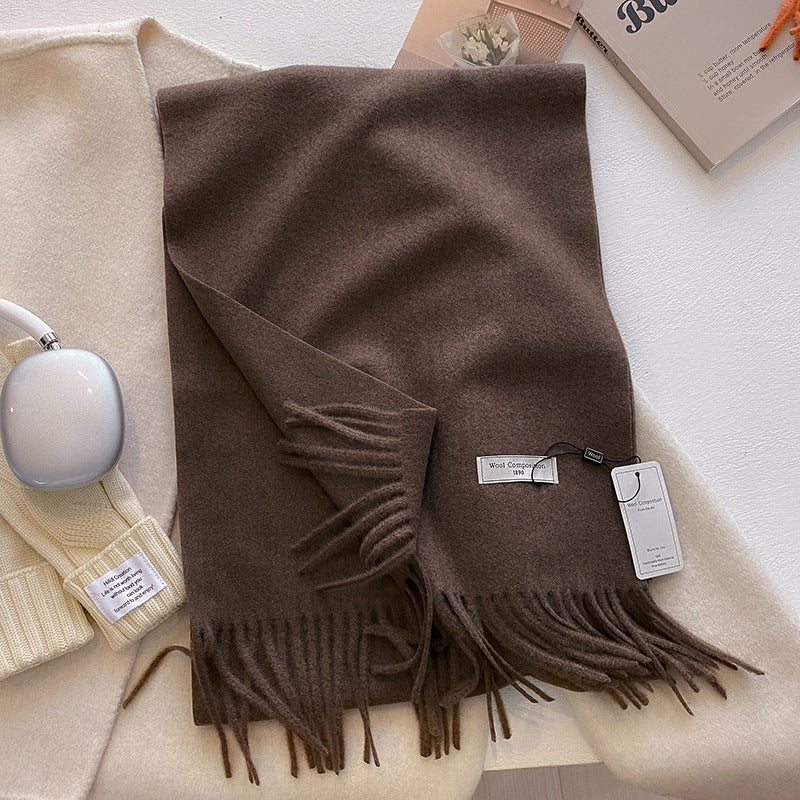 Scarf - Men's Tassel Shawl Winter Wrap-Scarf-Chaps London-Brown-Chaps London