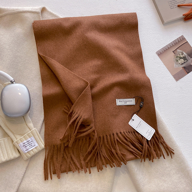 Scarf - Men's Tassel Shawl Winter Wrap-Scarf-Chaps London-Dark Brown-Chaps London