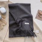 Scarf - Men's Tassel Shawl Winter Wrap-Scarf-Chaps London-Dark Grey-Chaps London