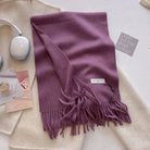 Scarf - Men's Tassel Shawl Winter Wrap-Scarf-Chaps London-Dark Purple-Chaps London