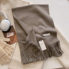 Scarf - Men's Tassel Shawl Winter Wrap-Scarf-Chaps London-Light Grey-Chaps London