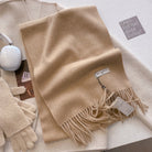 Scarf - Men's Tassel Shawl Winter Wrap-Scarf-Chaps London-Light Khaki-Chaps London