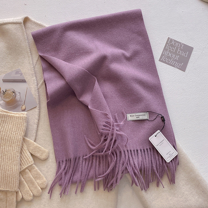 Scarf - Men's Tassel Shawl Winter Wrap-Scarf-Chaps London-Light Purple-Chaps London