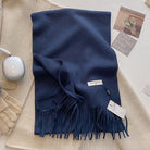 Scarf - Men's Tassel Shawl Winter Wrap-Scarf-Chaps London-Navy Blue-Chaps London