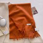 Scarf - Men's Tassel Shawl Winter Wrap-Scarf-Chaps London-Orange-Chaps London