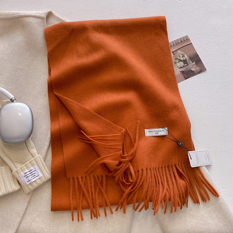 Scarf - Men's Tassel Shawl Winter Wrap-Scarf-Chaps London-Orange-Chaps London