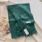 Scarf - Men's Tassel Shawl Winter Wrap-Scarf-Chaps London-Pine Green-Chaps London