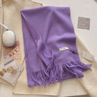 Scarf - Men's Tassel Shawl Winter Wrap-Scarf-Chaps London-Purple-Chaps London
