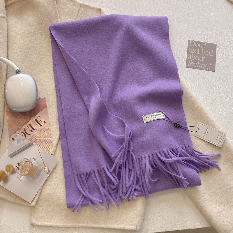 Scarf - Men's Tassel Shawl Winter Wrap-Scarf-Chaps London-Purple-Chaps London