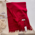 Scarf - Men's Tassel Shawl Winter Wrap-Scarf-Chaps London-Red-Chaps London