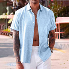 Short Sleeve Shirt - Men's Lightweight Collared Button Up-Men Shirt-Chaps London-Chaps London