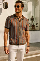 Short Sleeve Shirt | Vintage | Striped | Collared Shirt | Men's Shirts-Chaps London-Chaps London