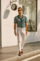 Short Sleeve Shirt | Vintage | Striped | Collared Shirt | Men's Shirts-Chaps London-Chaps London