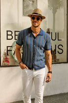 Short Sleeve Shirt | Vintage | Striped | Collared Shirt | Men's Shirts-Chaps London-Chaps London