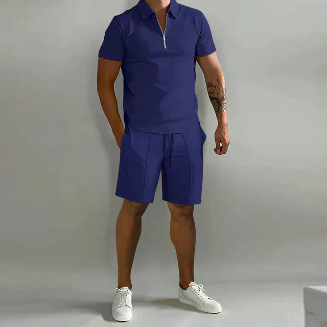 Shorts and T-Shirt Set | Polo | Short Sleeve | Two-Piece Set | Men's Summer Set-Korte Broek Heren-Chaps London-Chaps London