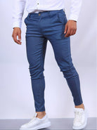 Skinny Chinos - Men's Casual Stretch Slim Fit Chino Pants-Skinny chino pants-Chaps London-Blue-XS-Chaps London