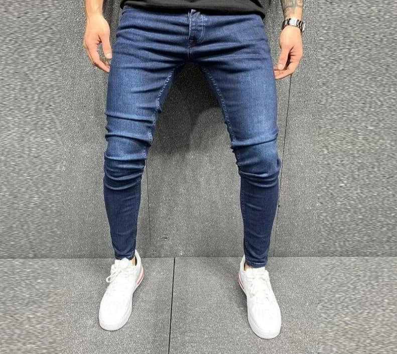 Skinny Jeans - Comfortable - Slim Fit - Stretch Jeans - Men's Jeans-Stretch Denim Cargo Pants-Chaps London-Dark Blue-S-Chaps London