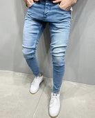 Skinny Jeans - Comfortable - Slim Fit - Stretch Jeans - Men's Jeans-Stretch Denim Cargo Pants-Chaps London-Light Blue-S-Chaps London