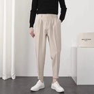 Slack Pants - Men's Loose Fit Elastic Waist Pleated Trousers-Pants-Chaps London-Khaki-28-Chaps London
