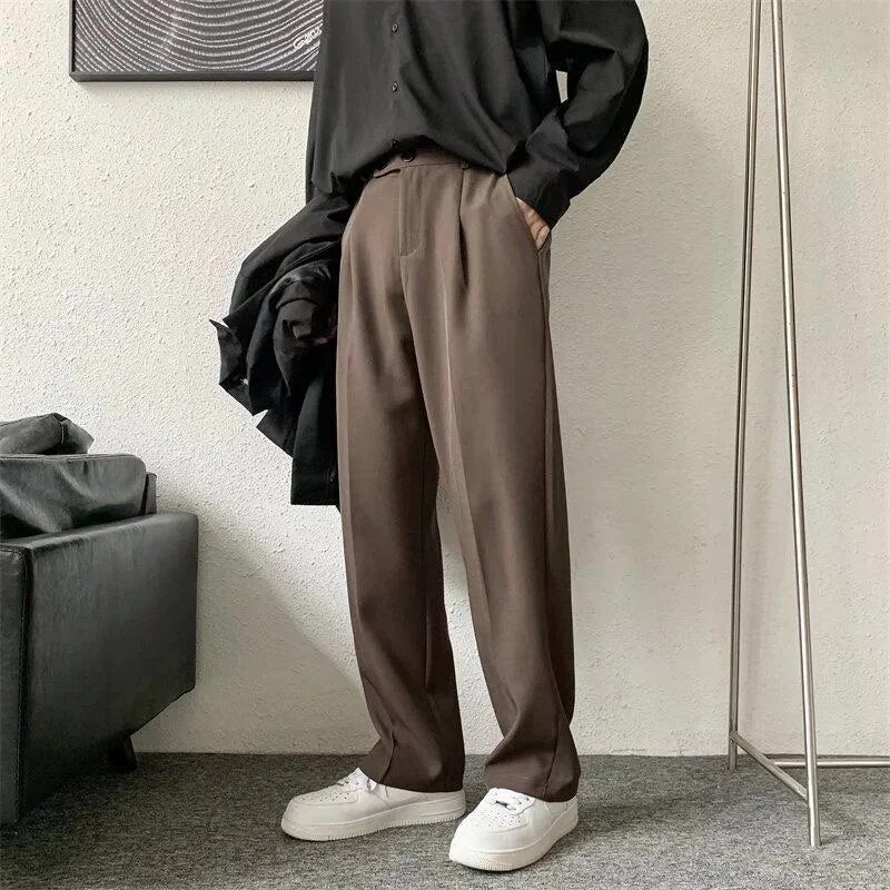 Slack Pants - Straight Leg - Loose Fit - Pleated Pants - Men's Pant's-Chaps London-Chaps London