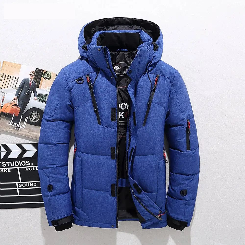 Snow Jacket | Hooded | Puffer | Down Jacket | Men's Winter Jackets-Chaps London-Blue-XS-Chaps London