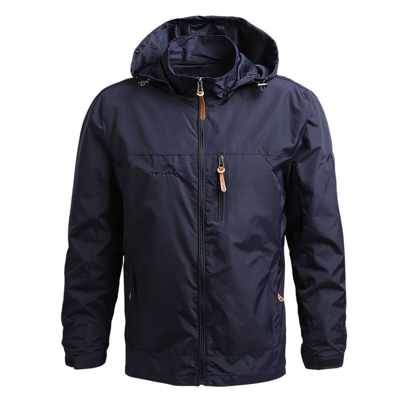 Softshell Windbreaker - Men's Hooded Waterproof Windproof Jacket-Windbreakers-Chaps London-Blue-S-Chaps London