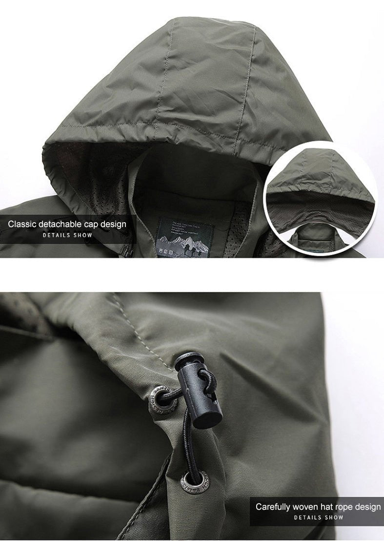 Softshell Windbreaker - Men's Hooded Waterproof Windproof Jacket-Windbreakers-Chaps London-Chaps London
