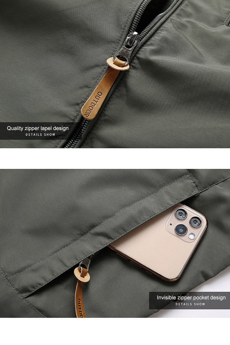 Softshell Windbreaker - Men's Hooded Waterproof Windproof Jacket-Windbreakers-Chaps London-Chaps London