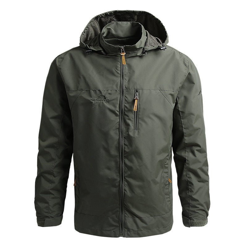 Softshell Windbreaker - Men's Hooded Waterproof Windproof Jacket-Windbreakers-Chaps London-Green-S-Chaps London