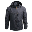 Softshell Windbreaker - Men's Hooded Waterproof Windproof Jacket-Windbreakers-Chaps London-Grey-S-Chaps London