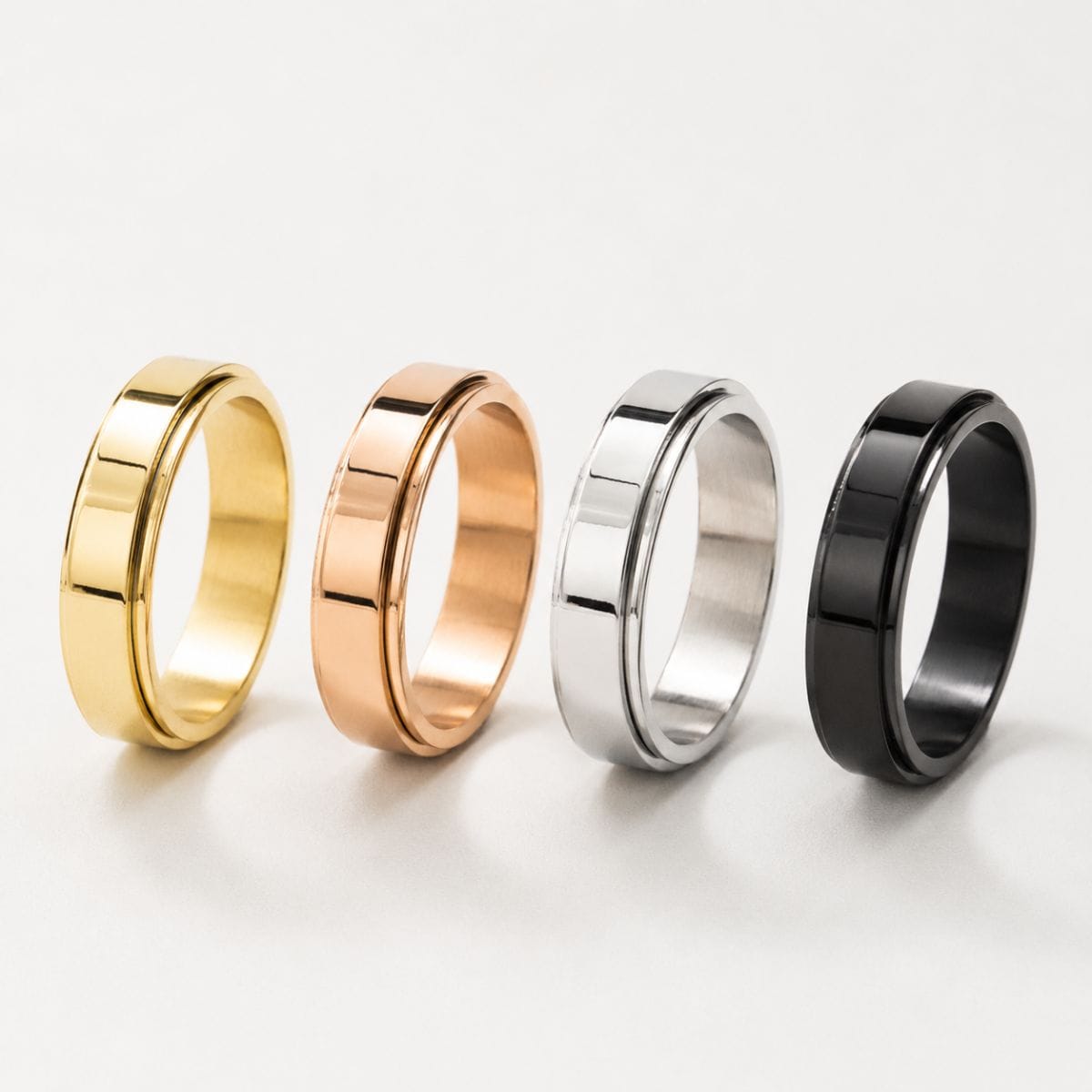 Spinner Ring - Men's Stainless Steel Fidget Band-Ring-Chaps London-Chaps London
