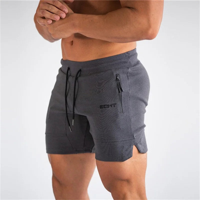 Sports Shorts - Men's Drawstring Activewear Gym Shorts with Pockets-Sportbroek man-Chaps London-Dark Gray-S-Chaps London