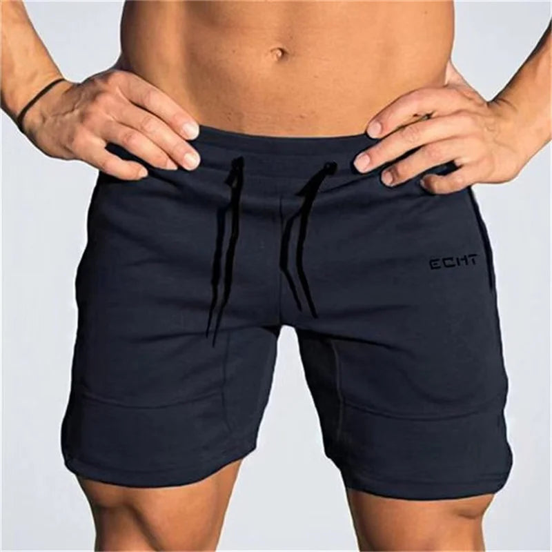 Sports Shorts - Men's Drawstring Activewear Gym Shorts with Pockets-Sportbroek man-Chaps London-Navy Blue-S-Chaps London