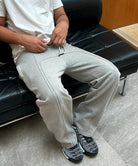 Straight Leg Joggers - Men's Baggy Drawstring-Joggers-Chaps London-Grey-S-Chaps London