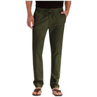 Straight Leg Pants - Men's Drawstring Elastic Waist Loose Fit Pants-Pants-Chaps London-Green-S-Chaps London