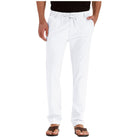 Straight Leg Pants - Men's Drawstring Elastic Waist Loose Fit Pants-Pants-Chaps London-White-S-Chaps London