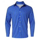 Striped Shirt | Long Sleeve | Slim Fit | Buttoned Up Shirt | Men's Shirts-Men's Long Sleeve Striped Shirt-Chaps London-Chaps London